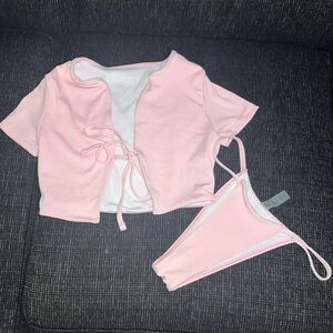 Tie Front, Thong Bikini Swimsuit